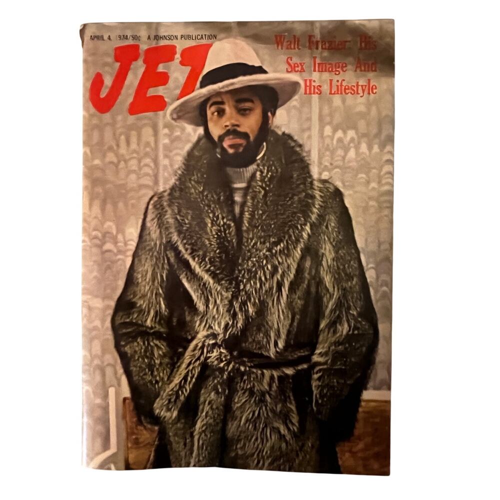 Jet Magazine April 4 1974 Walt Frazier NY Knicks Fur Coat Black Americana